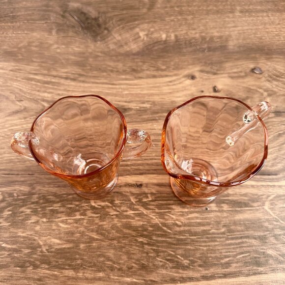 Fostoria Fairfax Pink Depression Glass Creamer & Sugar - Picture 5 of 7
